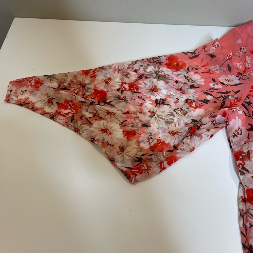 Roz and Ali peach Floral Blouse size XL - Picture 4 of 9